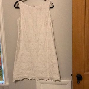 Eliza j white dress with flower detail